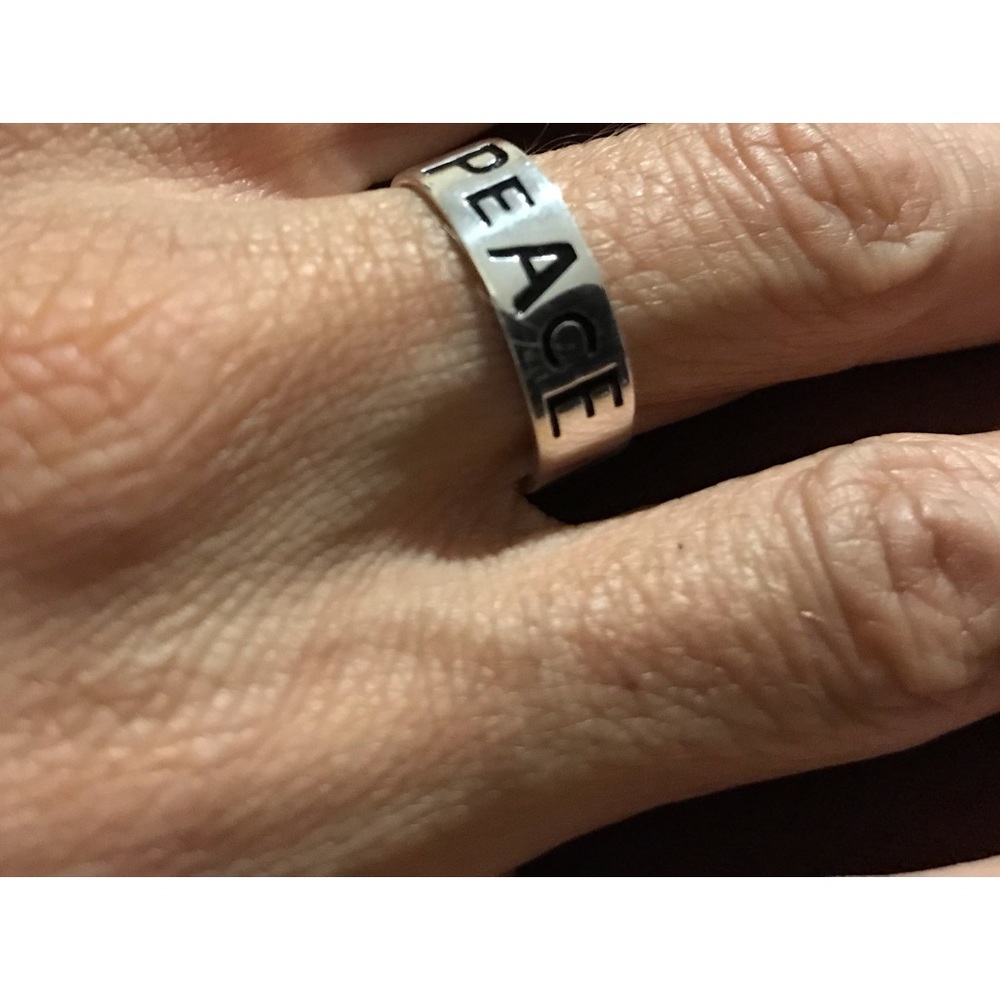 Sterling Silver Peace Band Ring Size 8 - Picture 3 of 16